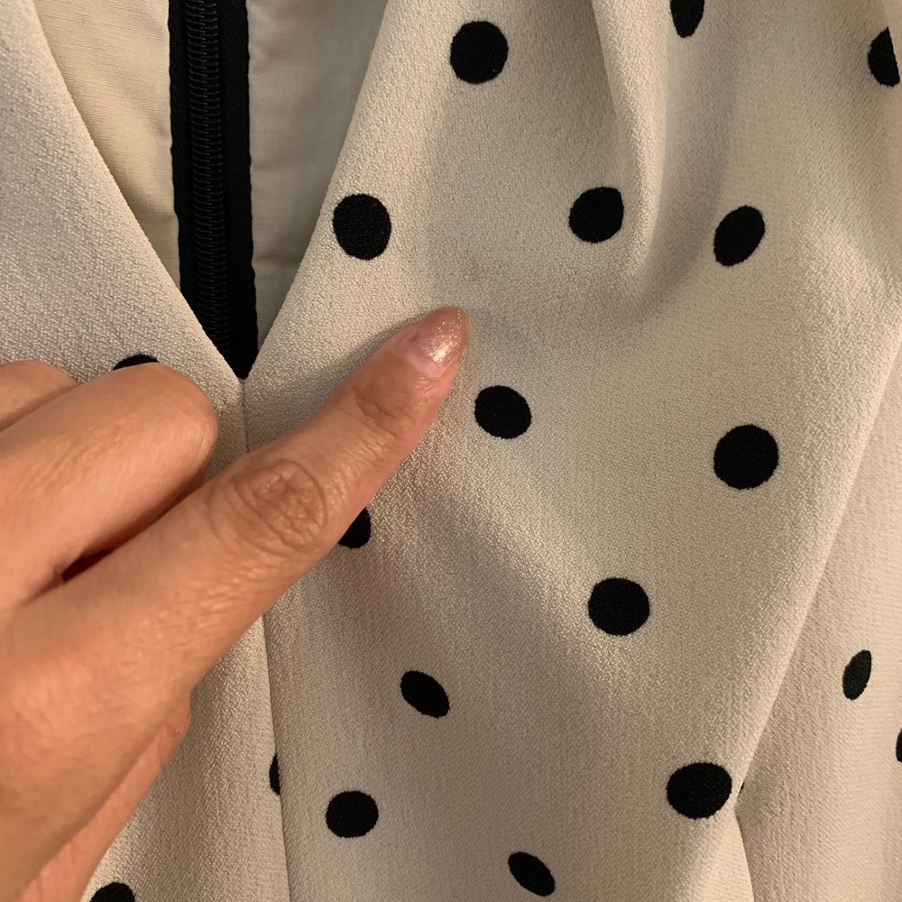 Adrianna Papell Black and White Polka Dot Midi Dress - Picture 5 of 9